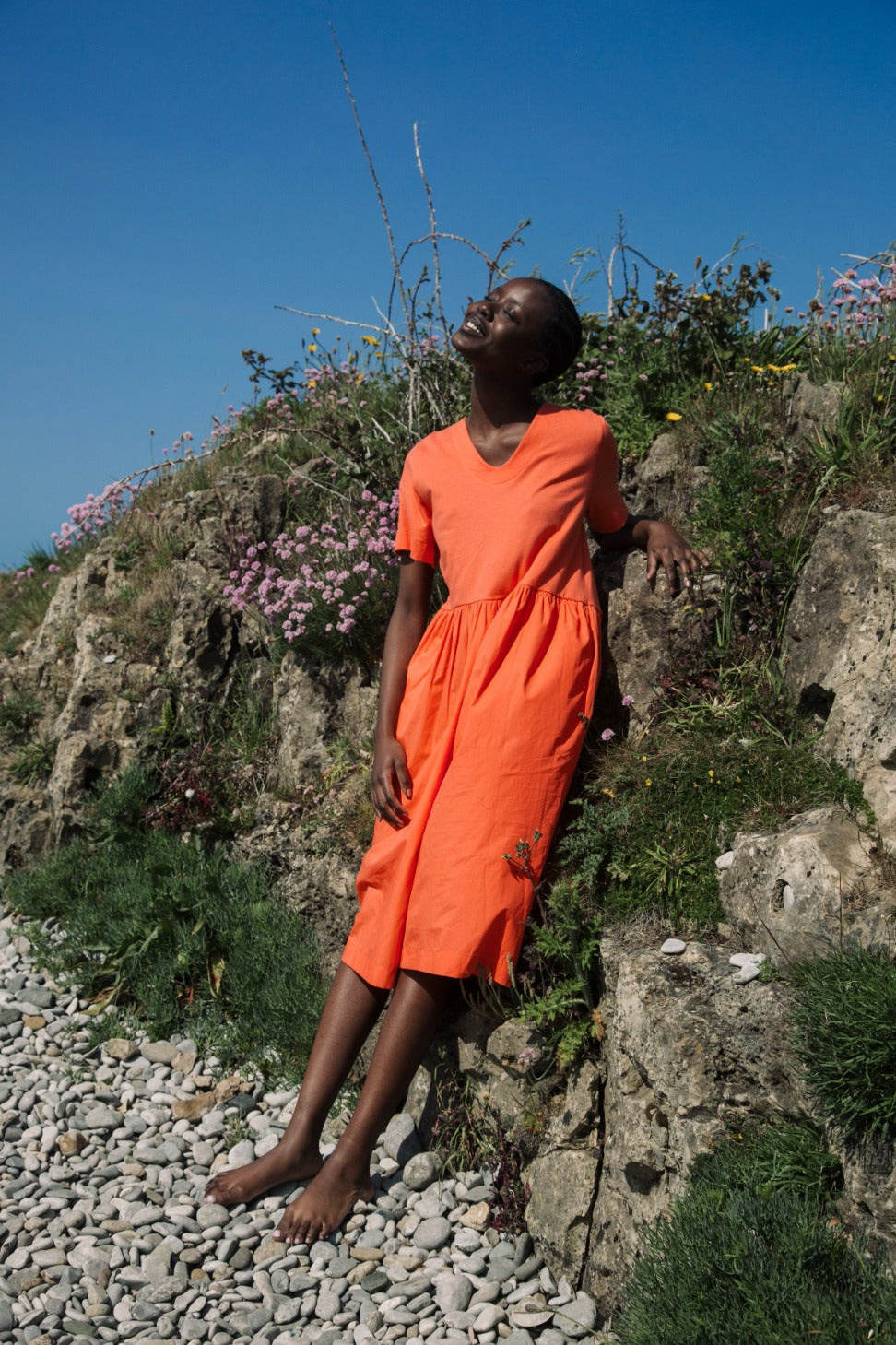 Zarya Organic Cotton Jumpsuit in Coral