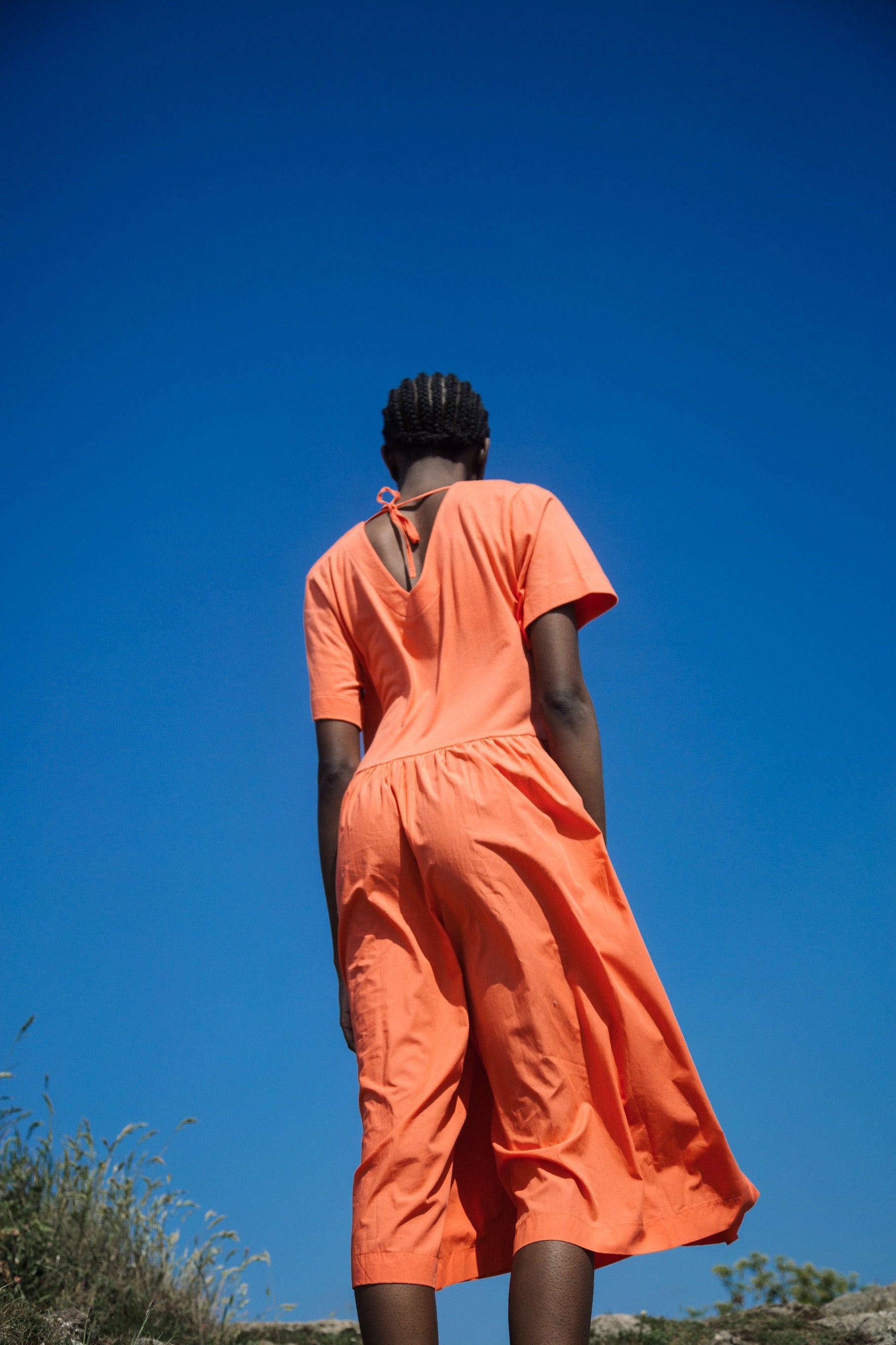 Zarya Organic Cotton Jumpsuit in Coral