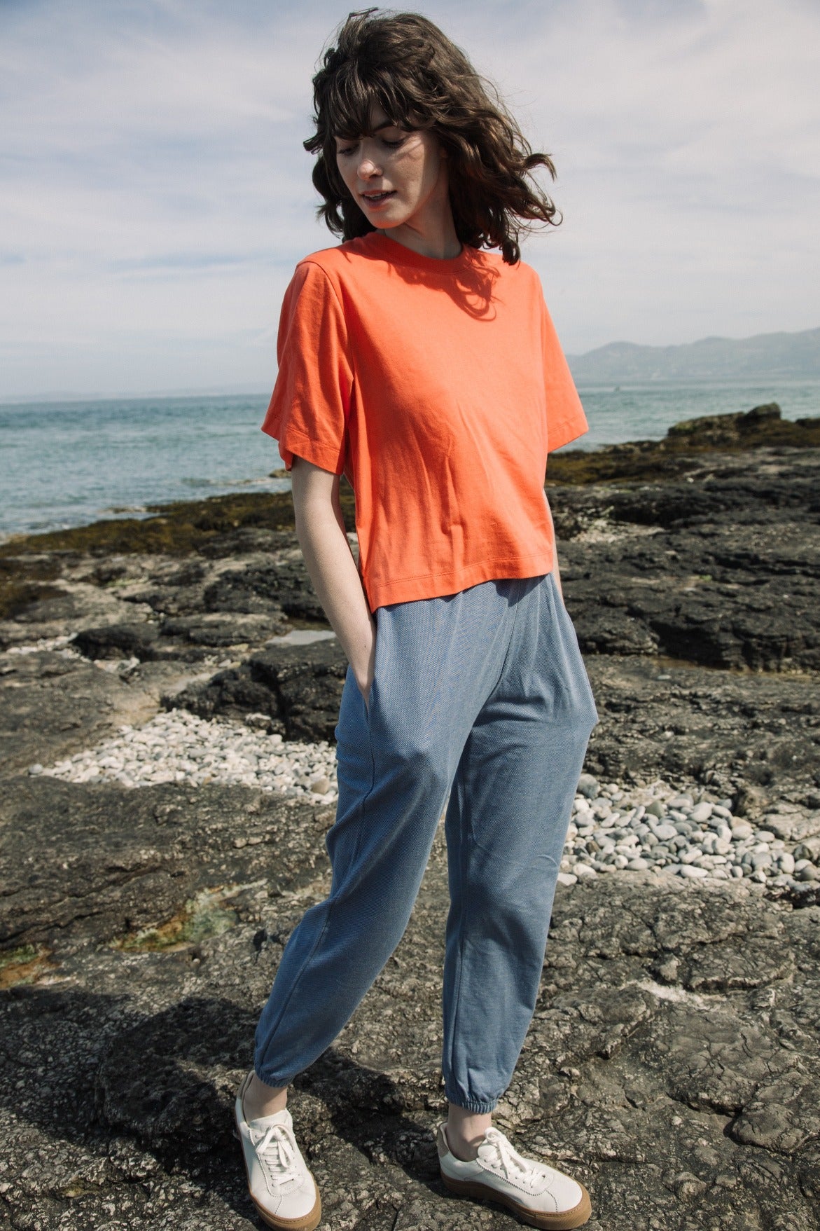 Bay Organic Cotton Top in Coral