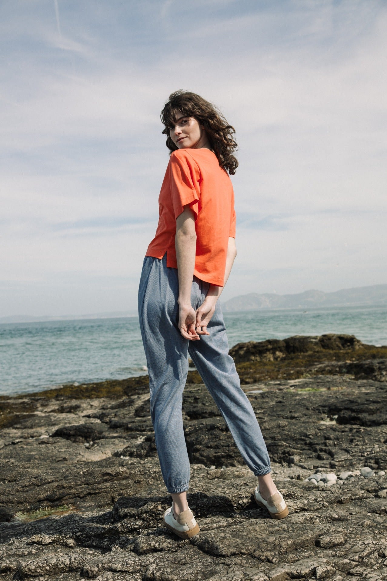 Bay Organic Cotton Top in Coral