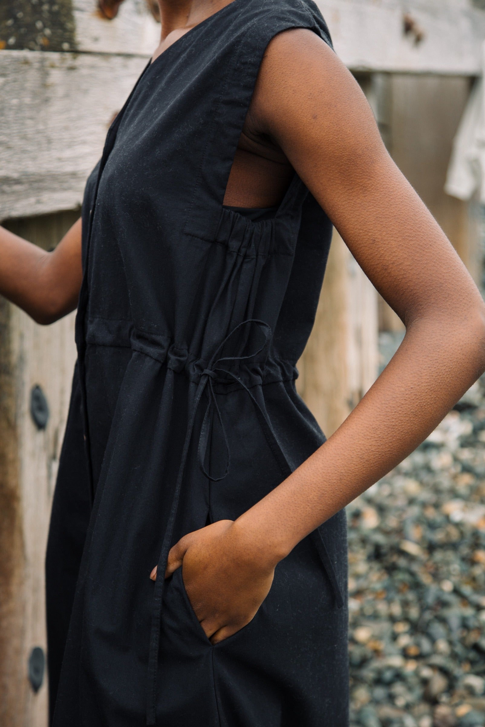 Athena Organic Cotton Dress in Black