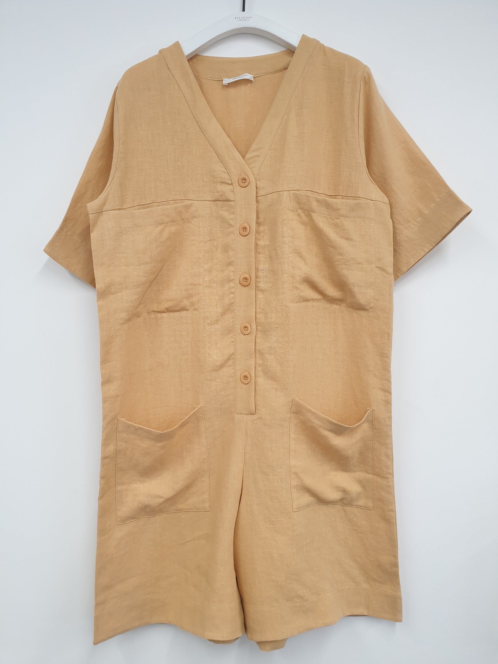 Nadia Linen Playsuit In Sunflower