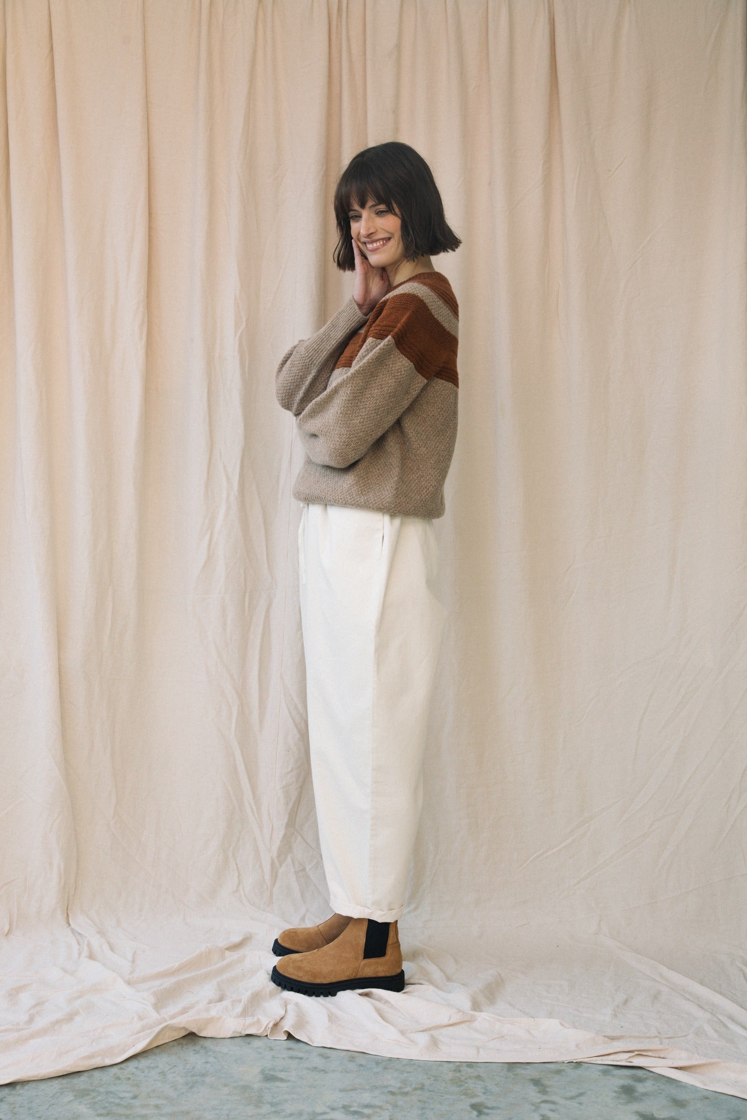 Cedar Organic Cotton Twill Trouser in Off-White