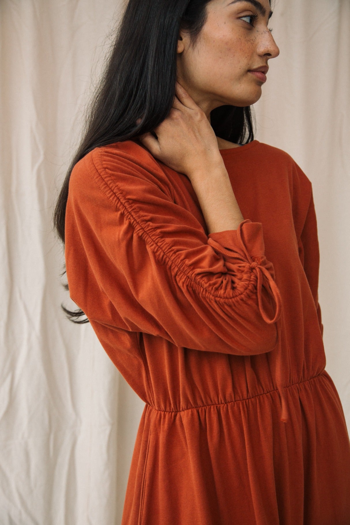 Azalea Organic Cotton Jersey Dress in Paprika