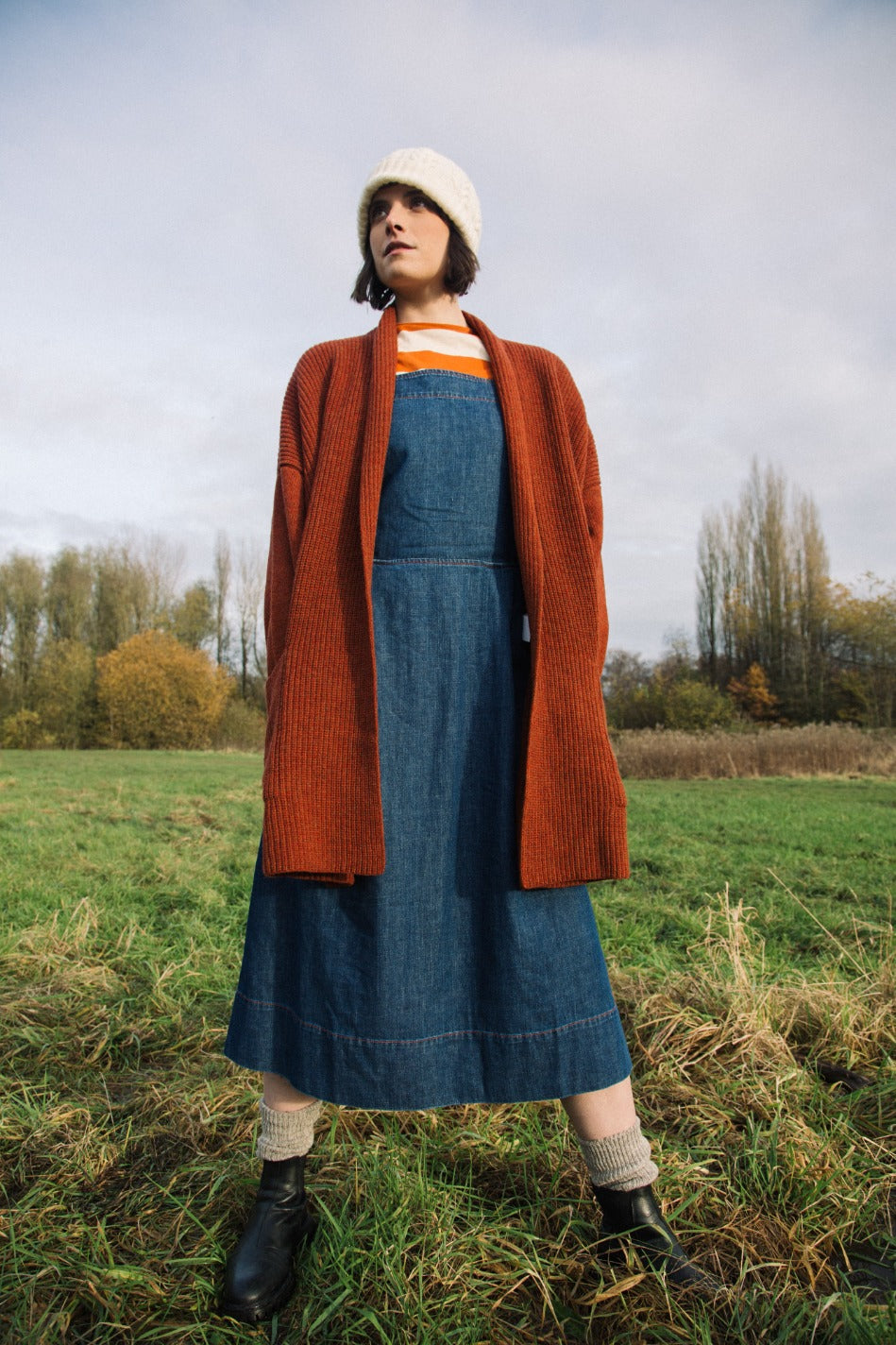 Emi Recycled Wool Cardigan in Paprika Marl