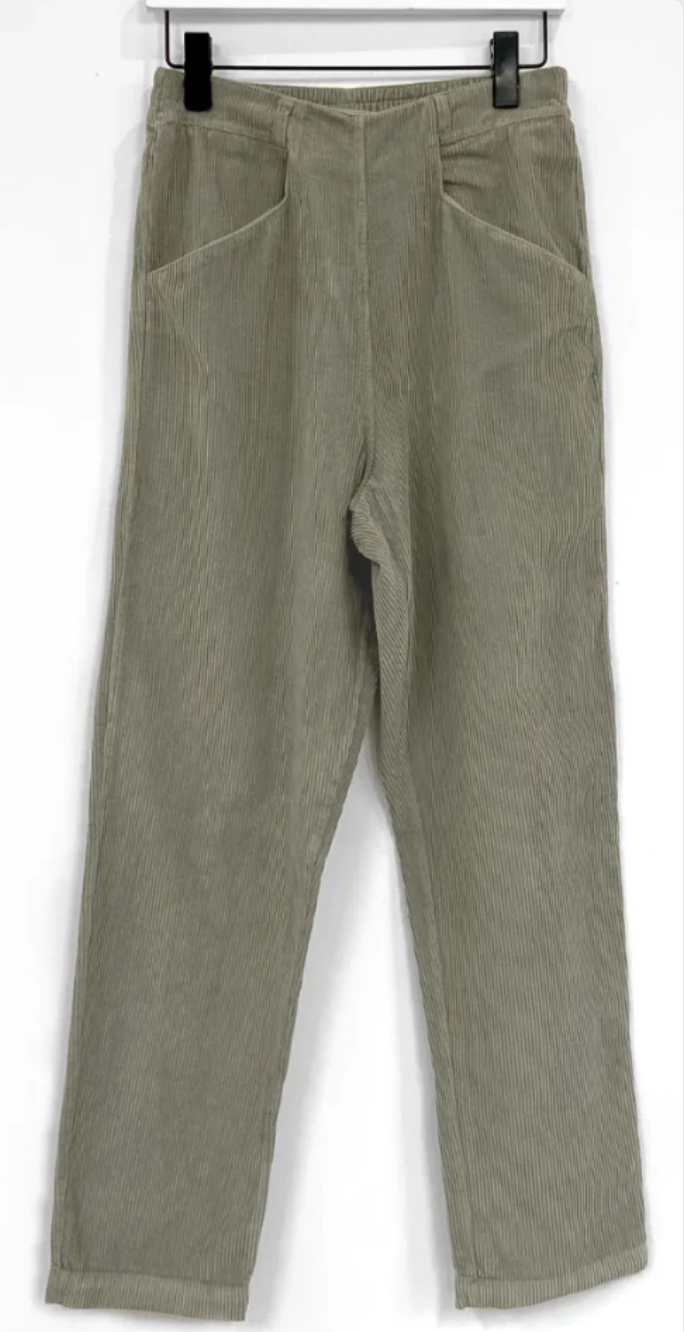 Erica Organic Cotton Cord Trousers In Lichen