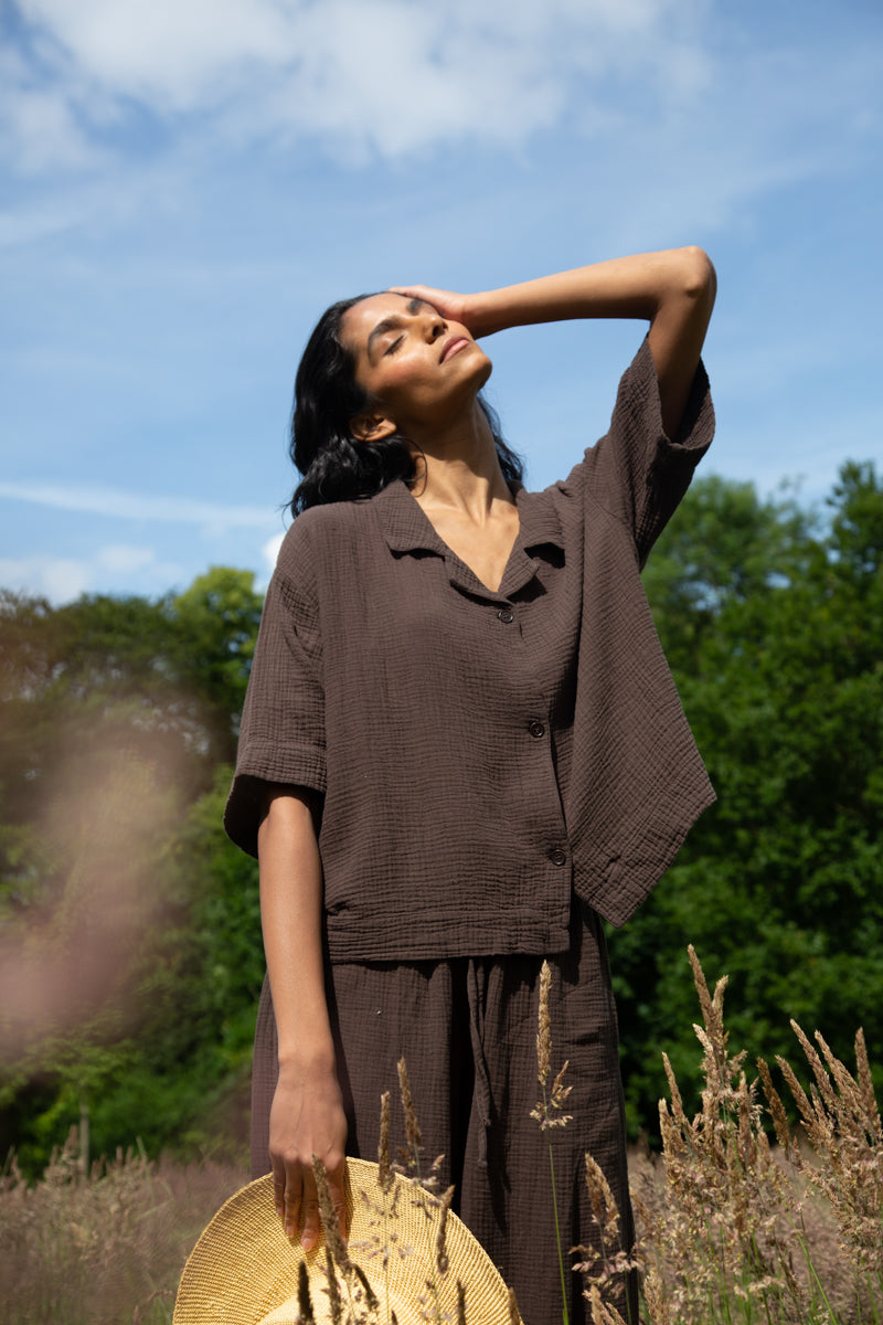 Ameera Organic Cotton Shirt in Cacao