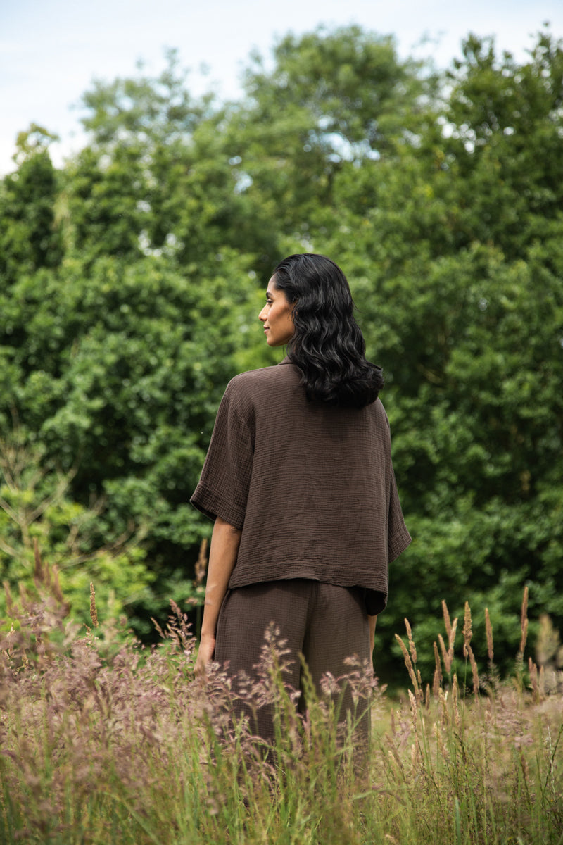 Ameera Organic Cotton Shirt in Cacao