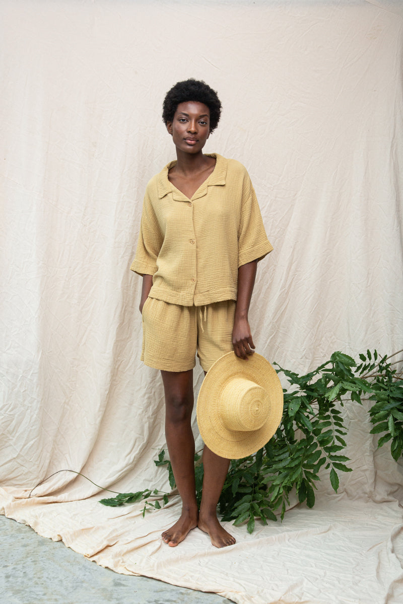 Ameera Organic Cotton Shirt in Straw
