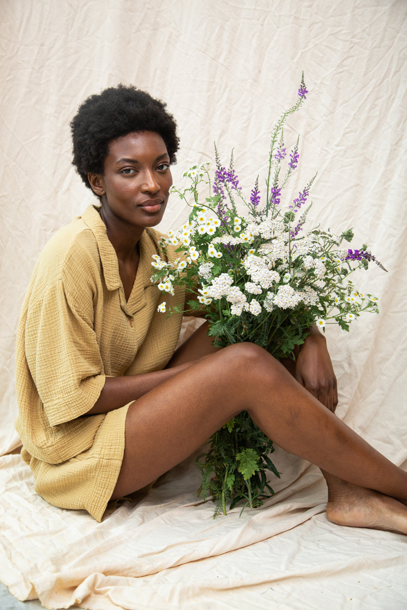 Ameera Organic Cotton Shirt in Straw