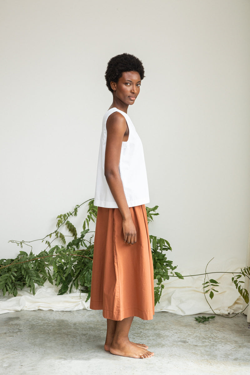 Goldie Organic Cotton Skirt in Russet