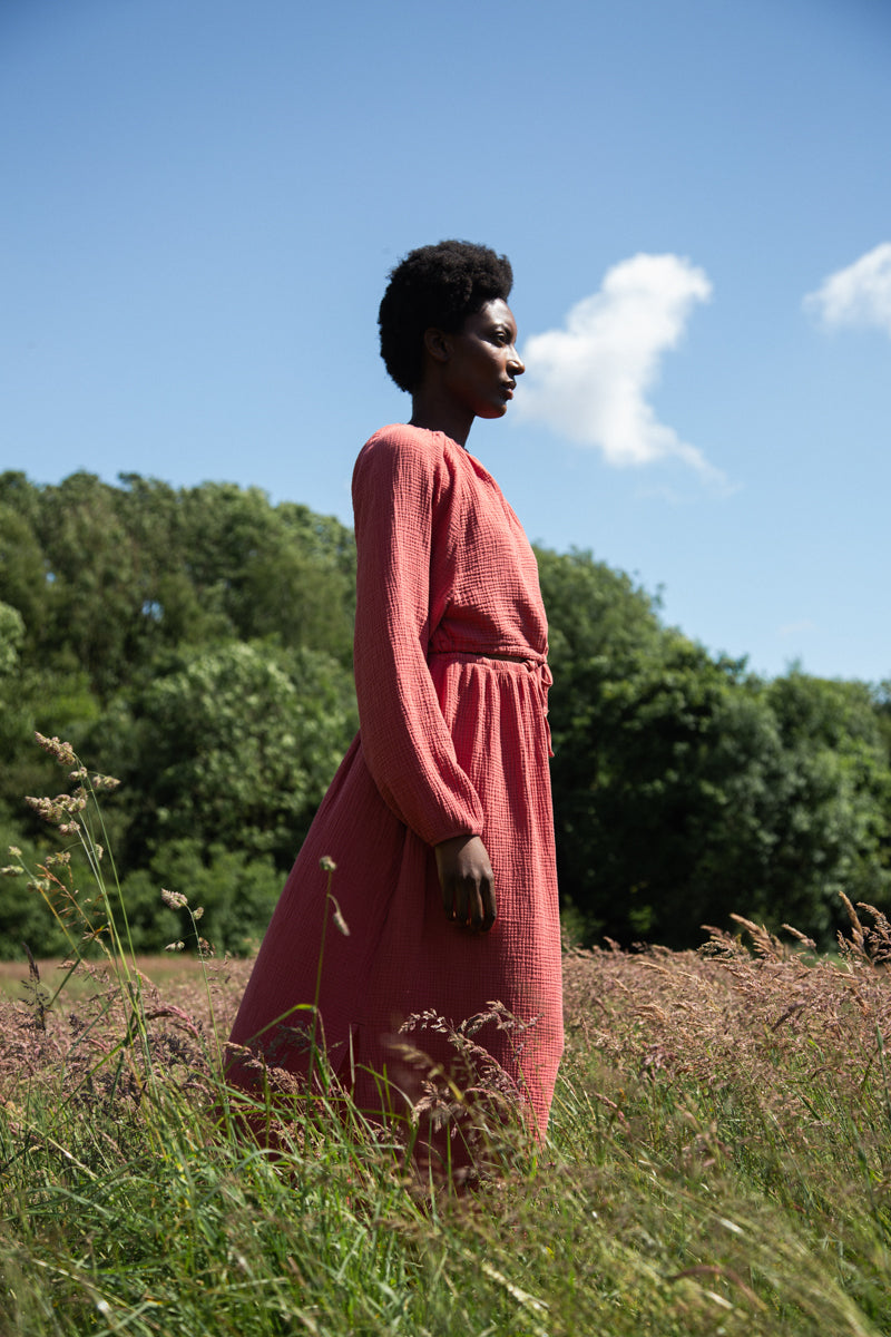 Macy Organic Cotton Skirt in Rose