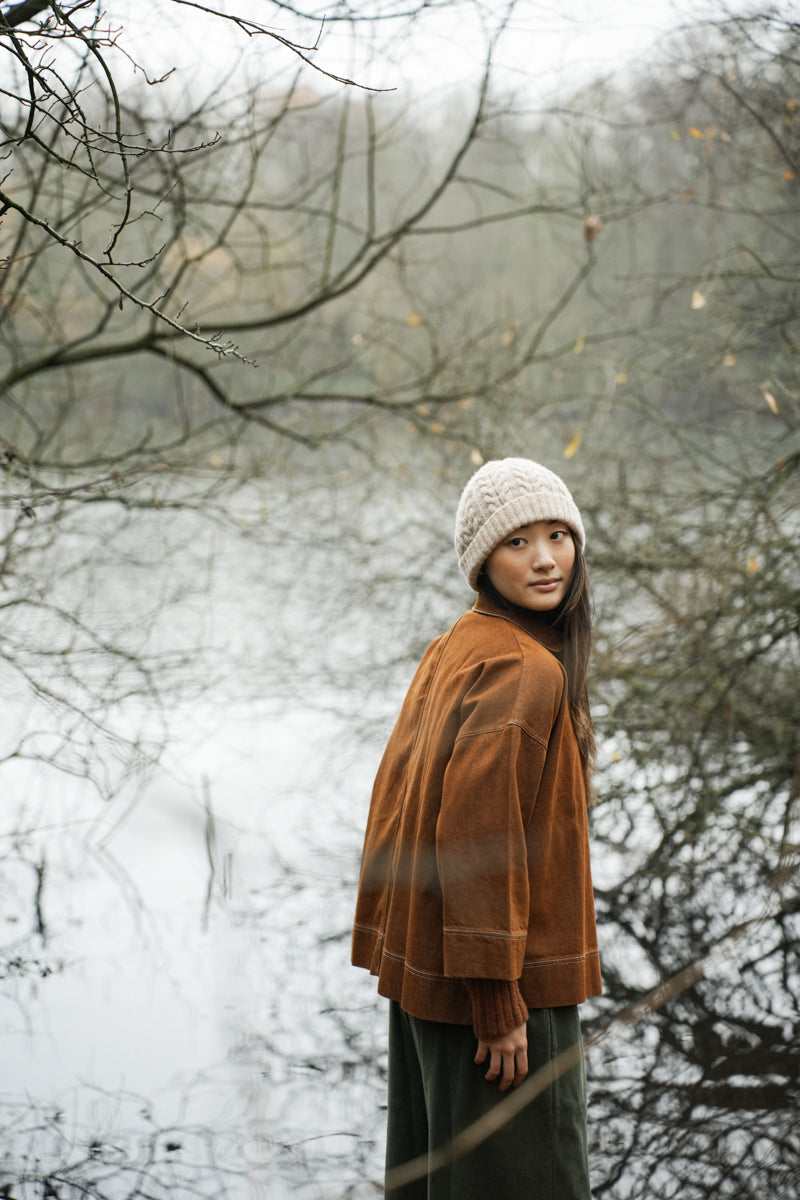 Brogan Lambswool Knitted Hat in Cream Marl