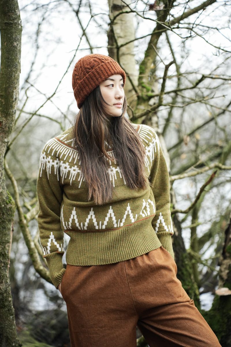 Brogan Lambswool Knitted Hat in Rust Marl