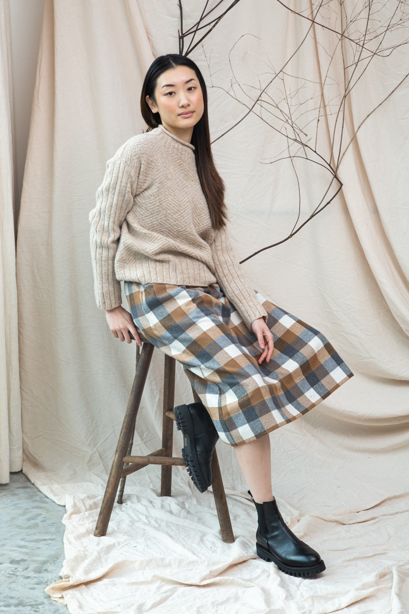 Shika Lambswool Knitted Jumper in Cream Marl