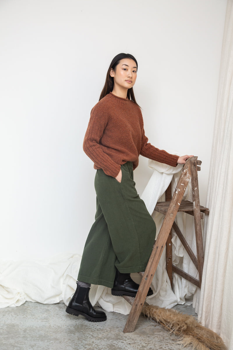 Shika Lambswool Knitted Jumper in Rust Marl