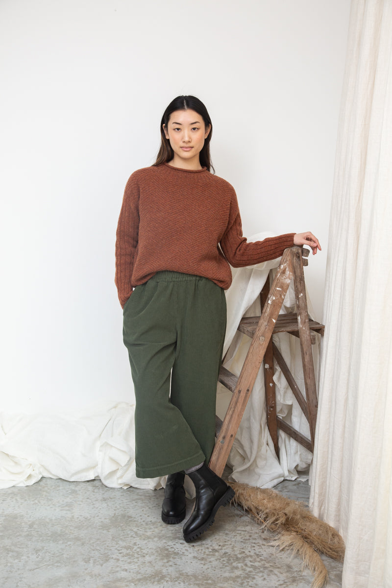 Shika Lambswool Knitted Jumper in Rust Marl
