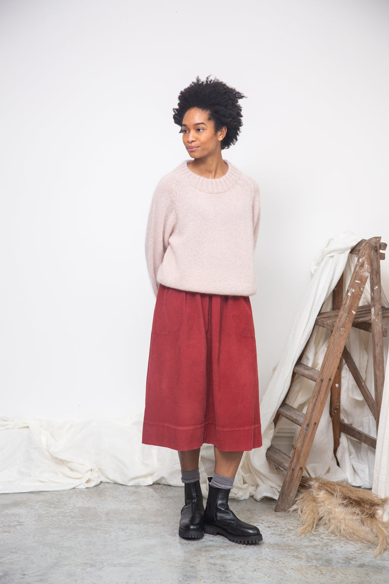 Solstice Mohair Knitted Jumper in Shell Pink