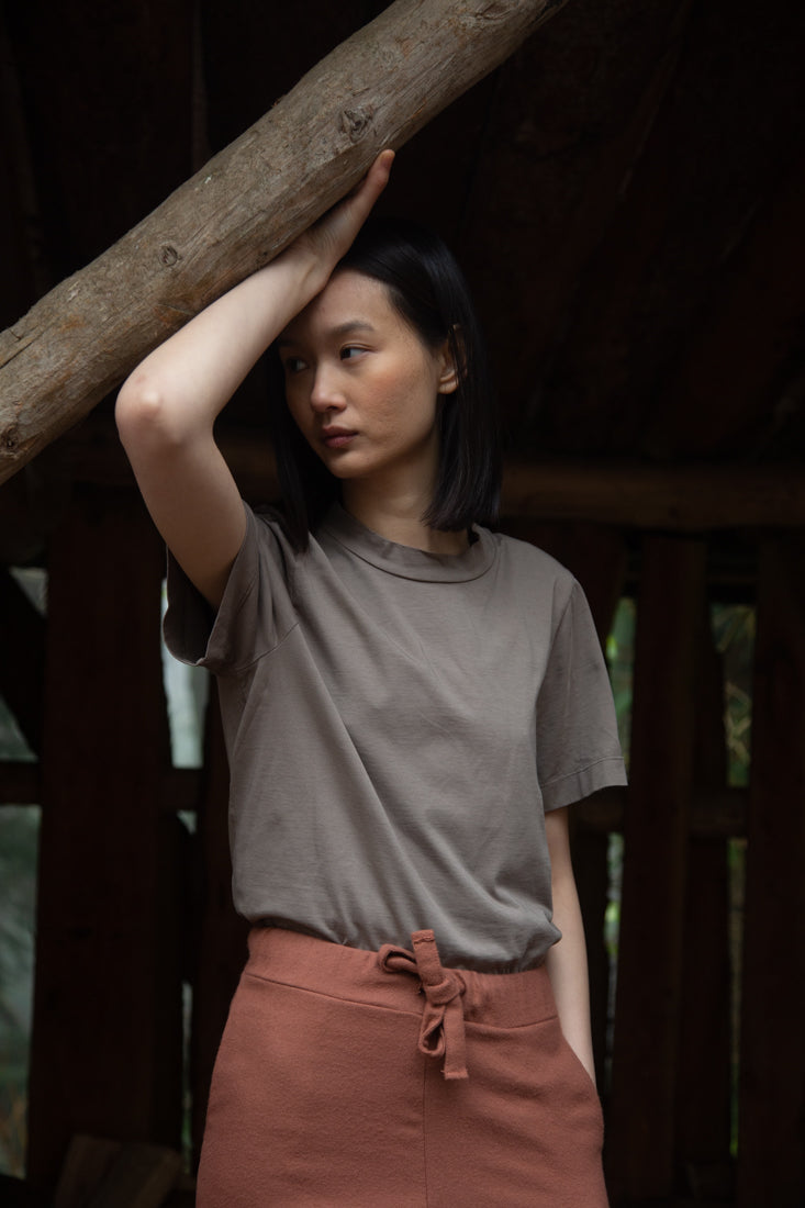 Pauline Organic Cotton Jersey Top in Laurel Mineral Dye