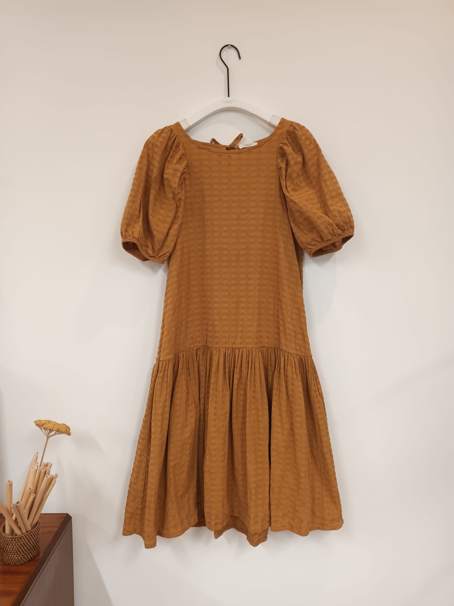 Valene Dress In Burnt Ochre Size XS