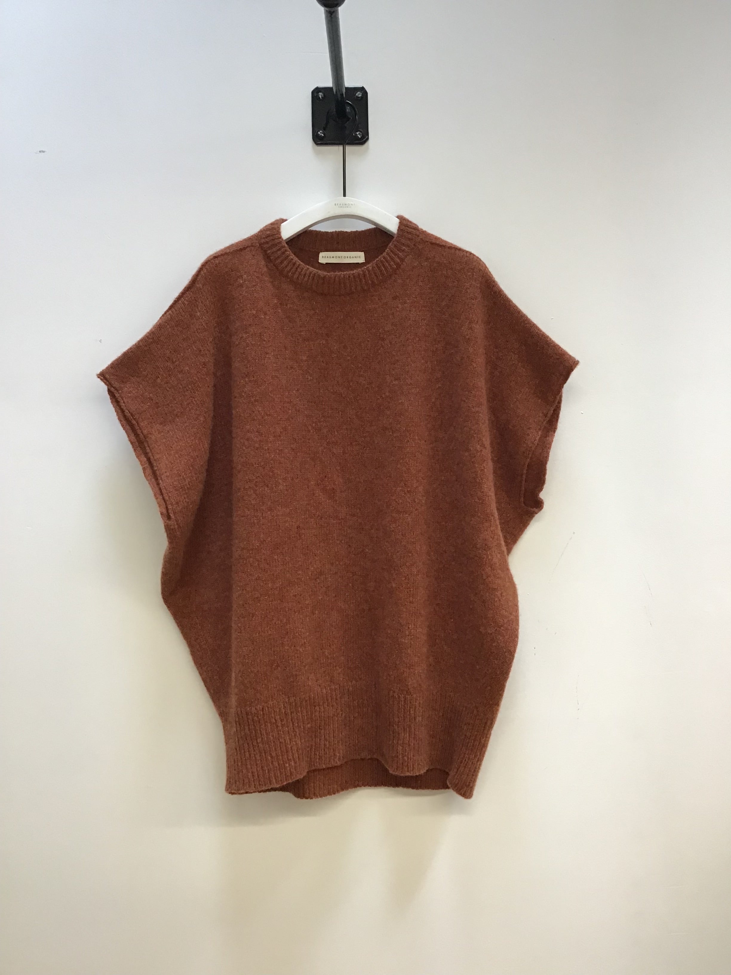 Dusk Organic Lambswool Knitted Tunic in Rust Marl Sample