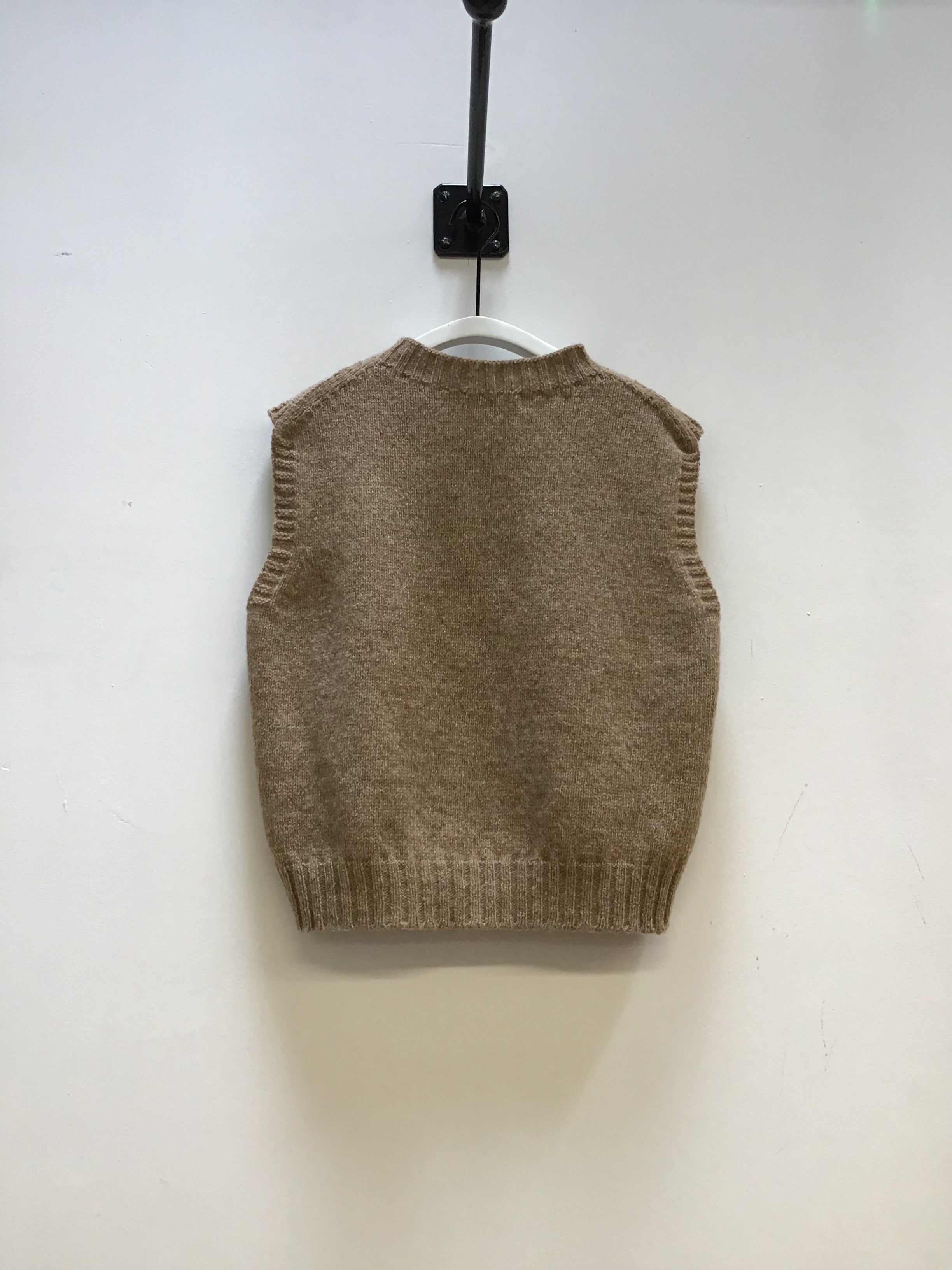 Sara Organic Lambswool Vest in Camel Sample