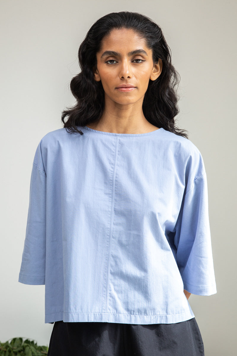 Beaumont Organic Divya Organic Cotton Velour Top - Night Sky Navy