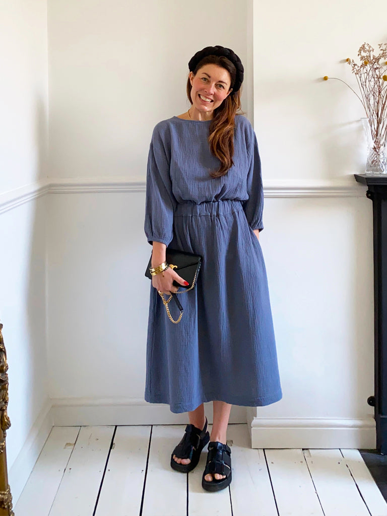 Ezili Organic Cotton Dress in Pewter by HANNAH BEAUMONT