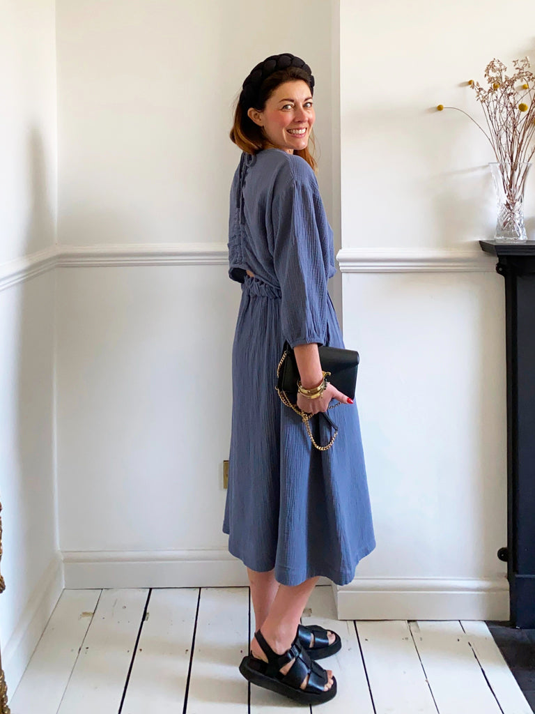 Ezili Organic Cotton Dress in Pewter by HANNAH BEAUMONT