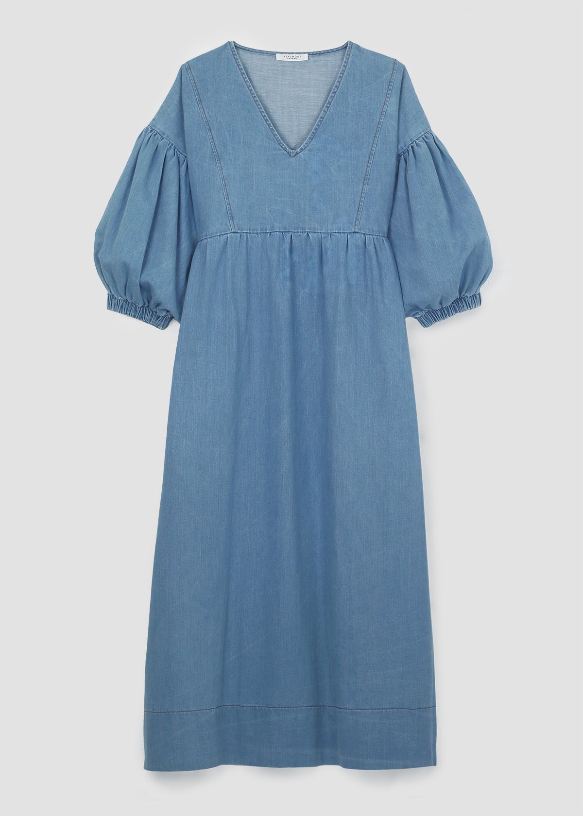 Harumi-Leigh Organic Cotton Denim Dress in Chambray Blue