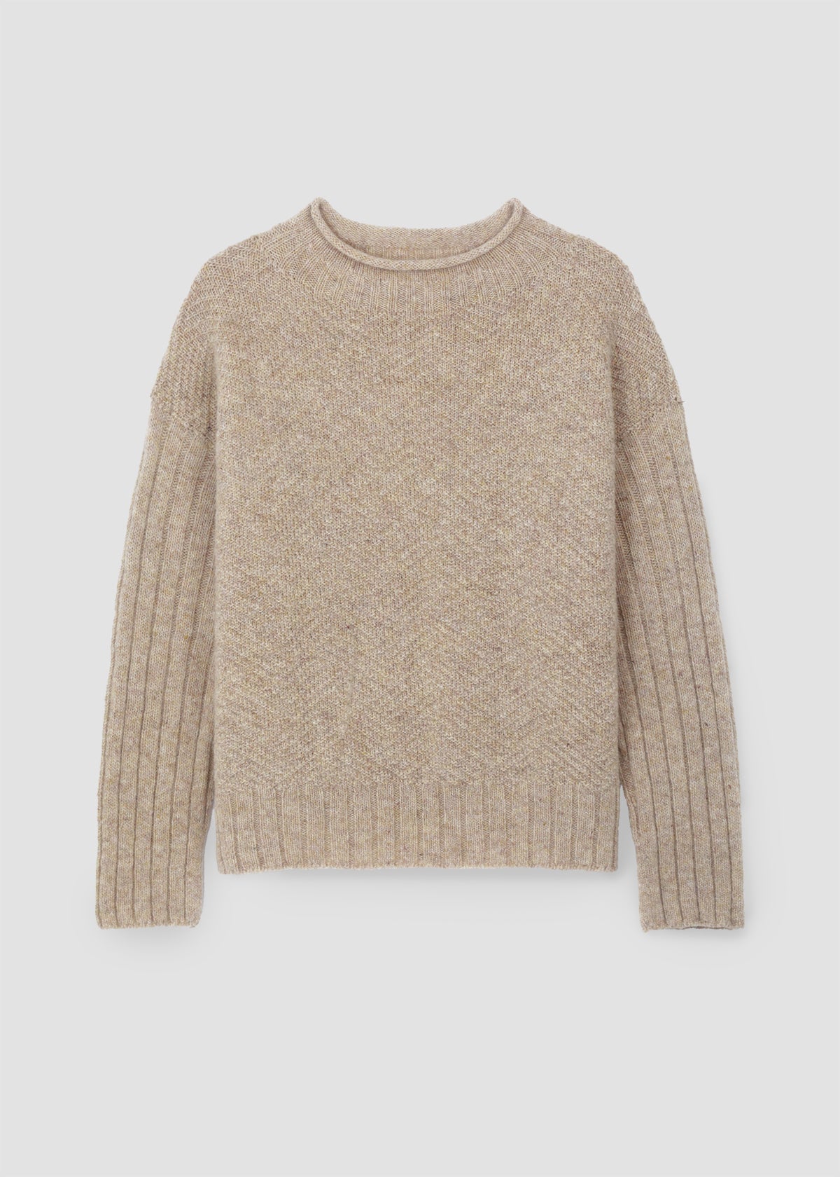 Shika Lambswool Knitted Jumper in Cream Marl