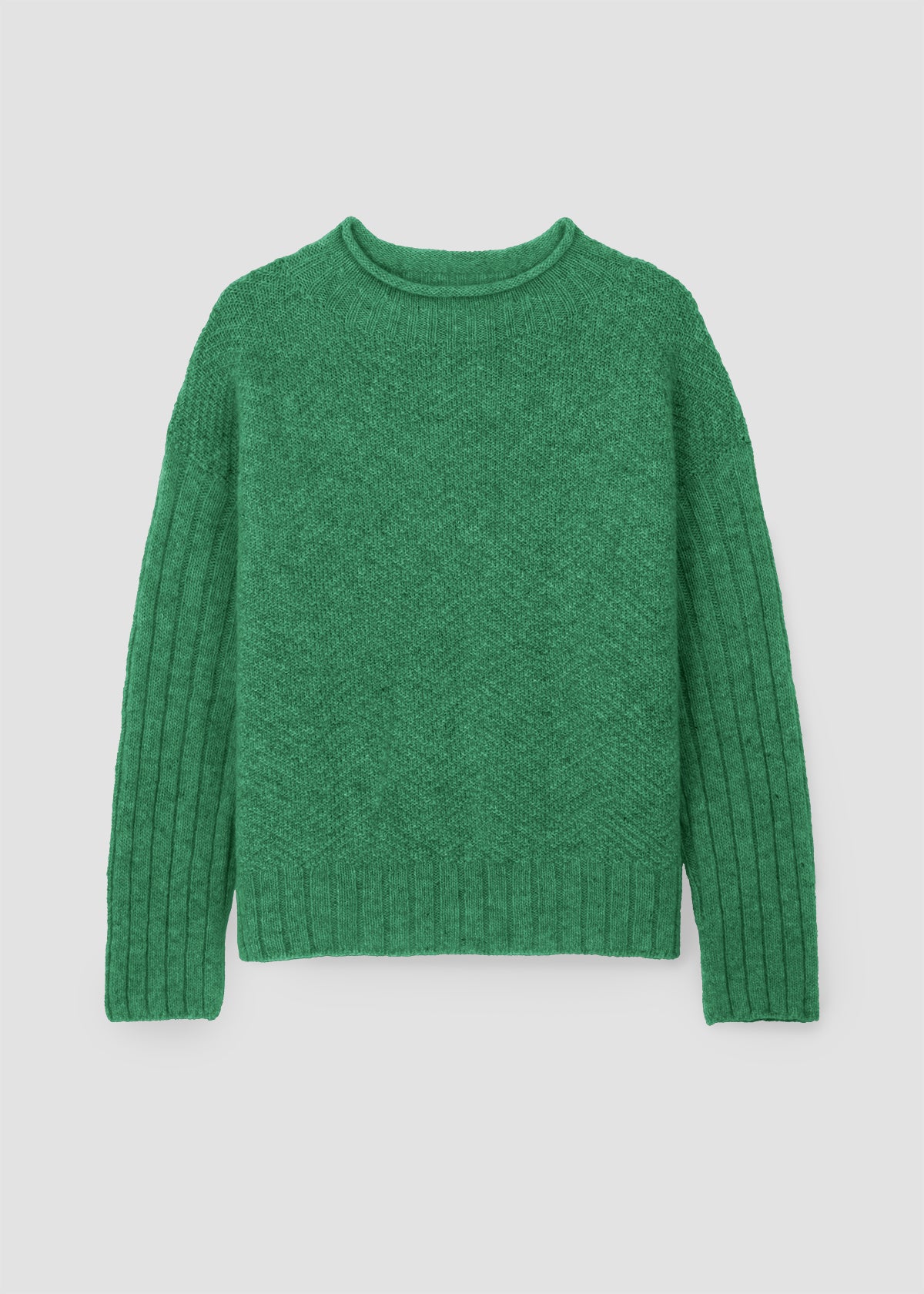 Shika Lambswool Knitted Jumper in Emerald