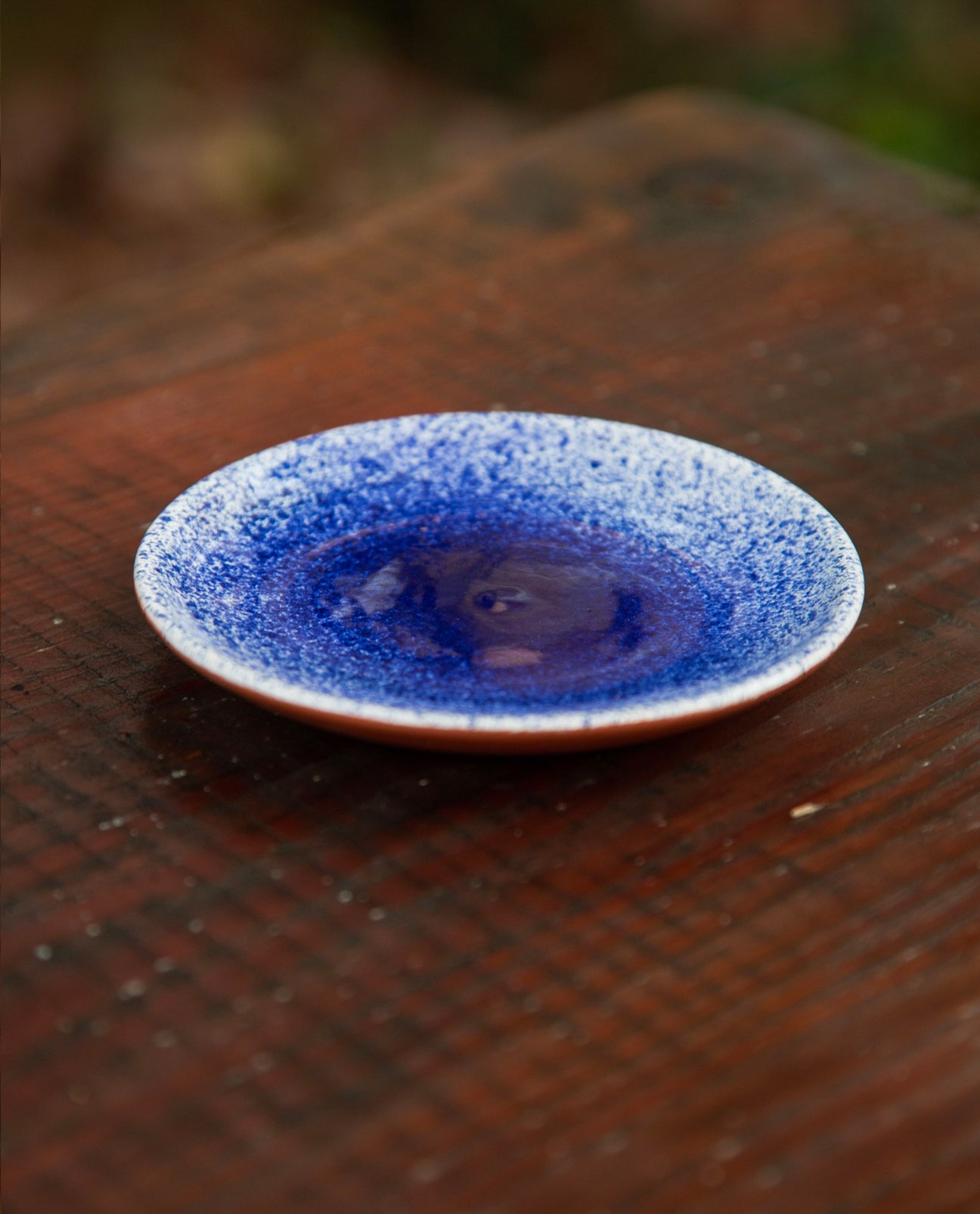 Splatterware Plate in Blue And White