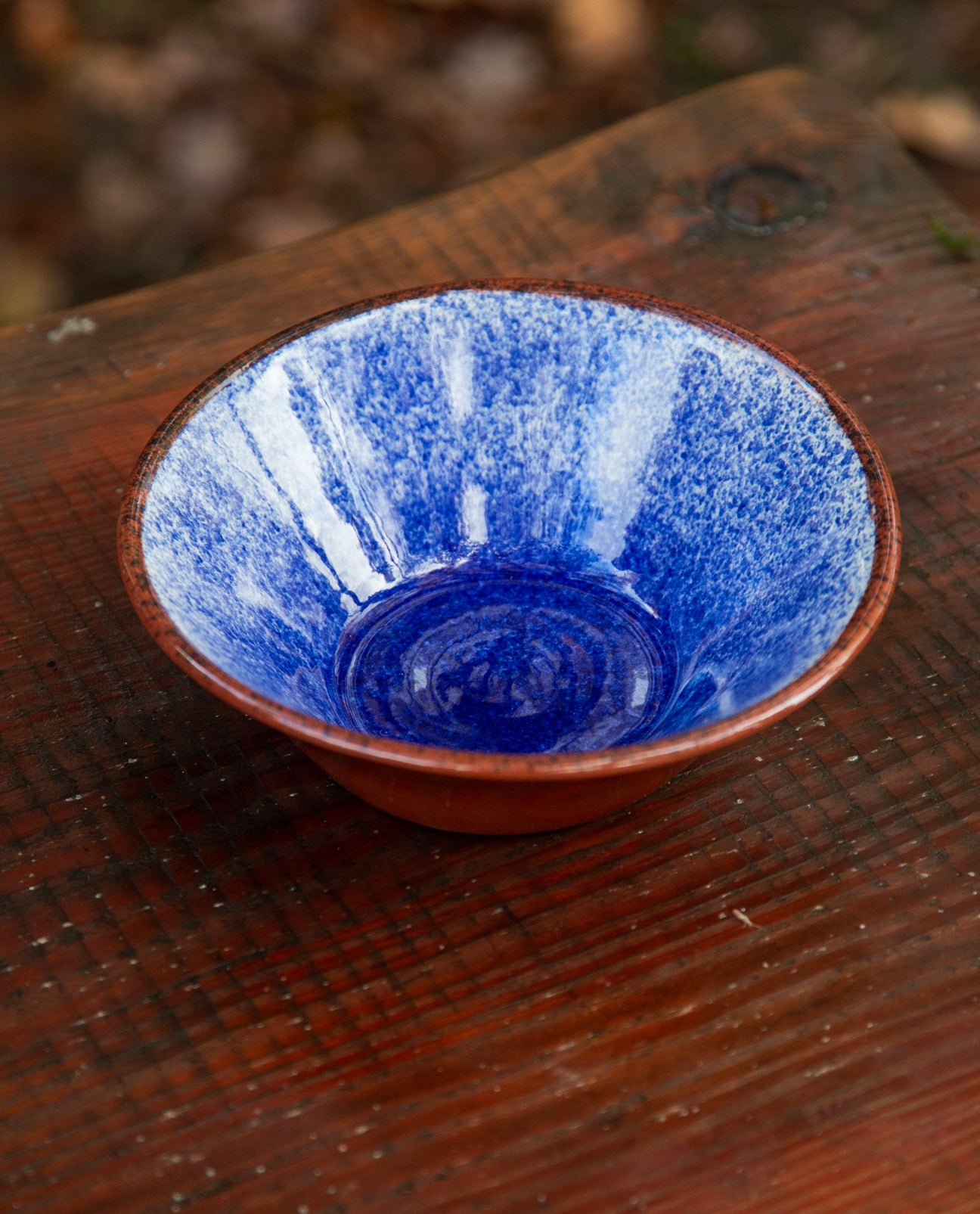 Splatterware Medium Bowl in Blue And White