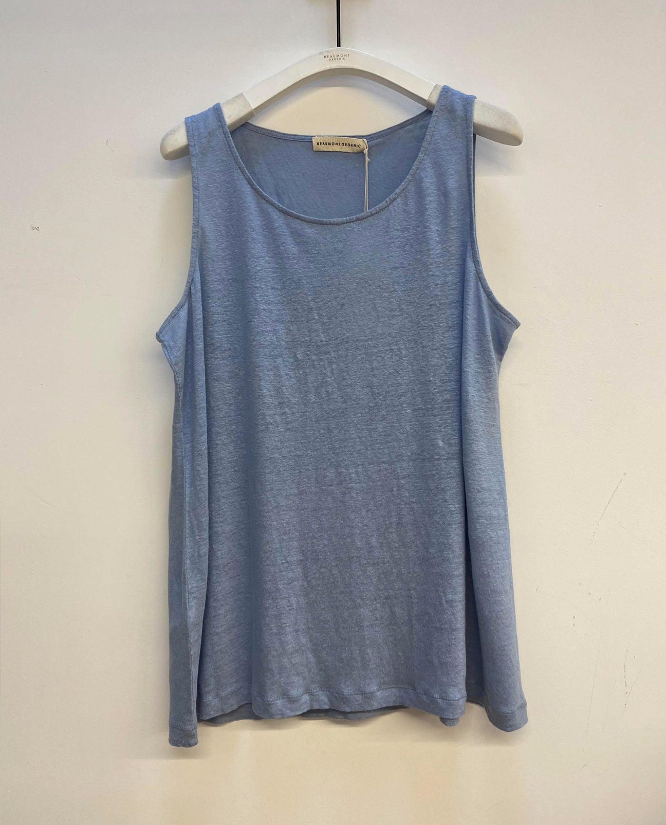 Thea-May Linen Jersey Vest In Sky