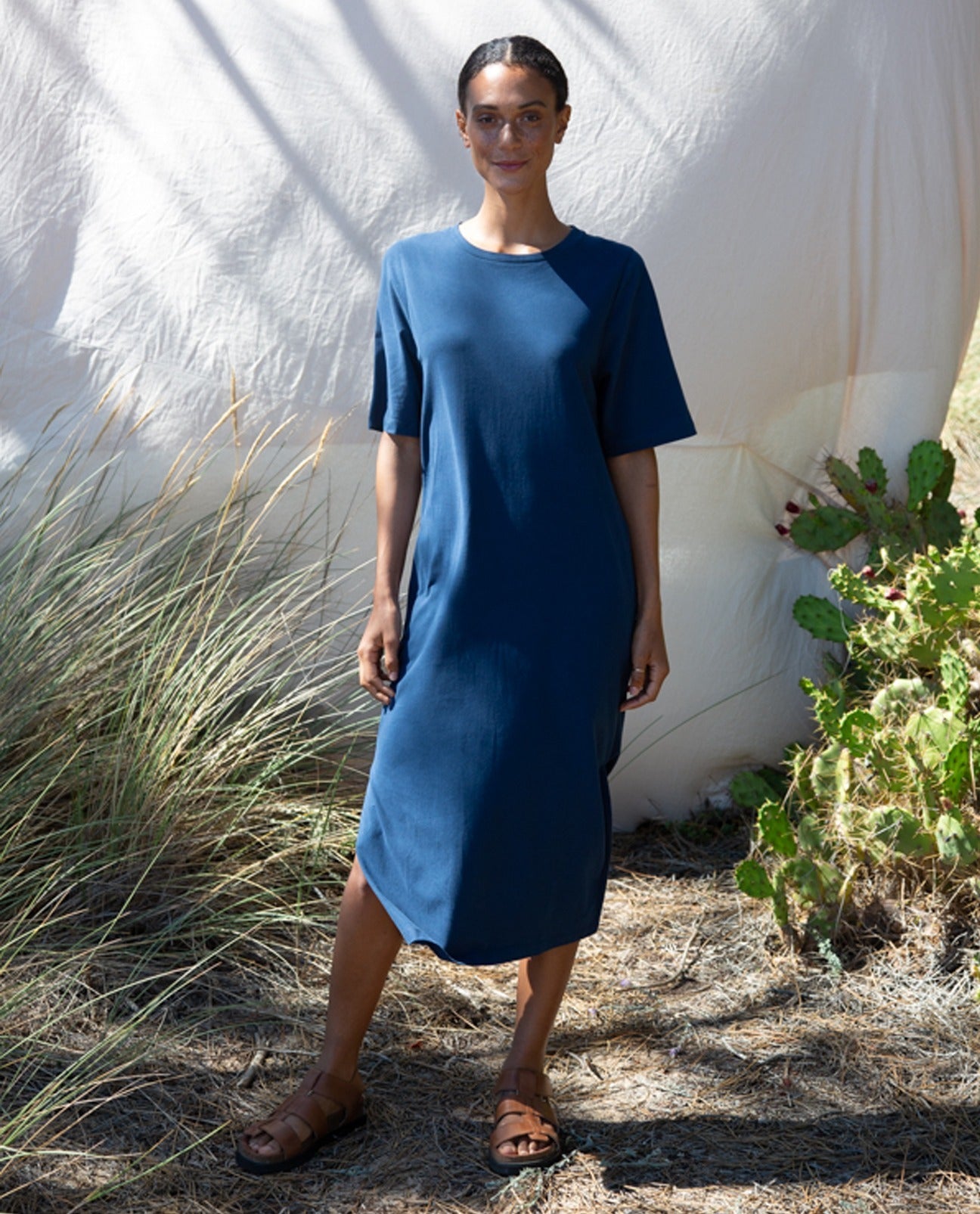 Elaine Organic Cotton Dress In Indigo