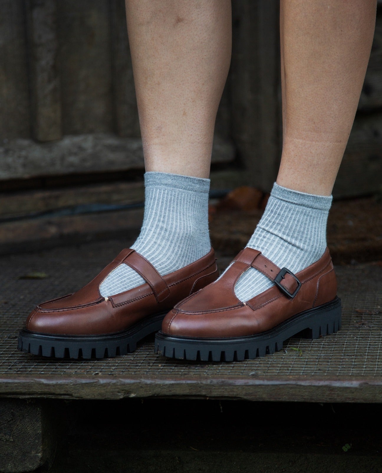 Ashford Mary Jane Buckle Shoe in Classic Brown