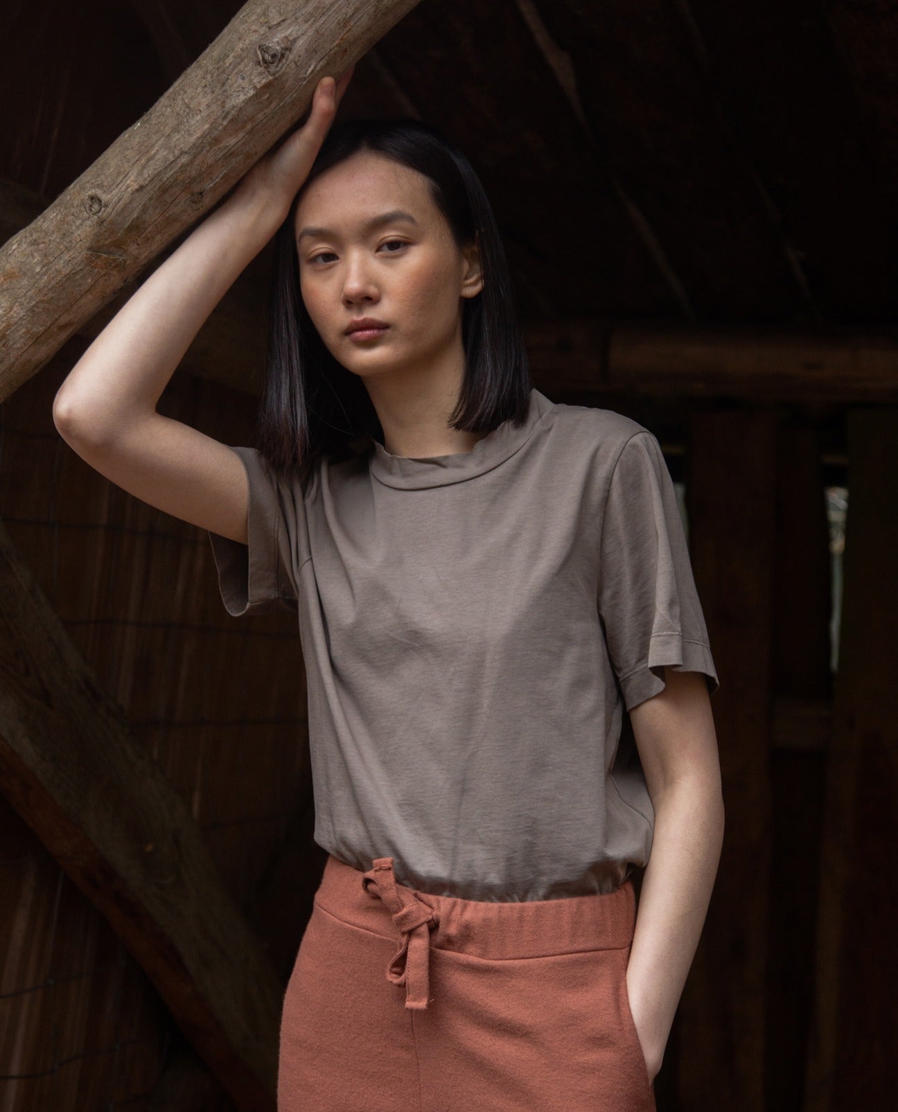 Pauline Organic Cotton Jersey Top in Laurel Mineral Dye