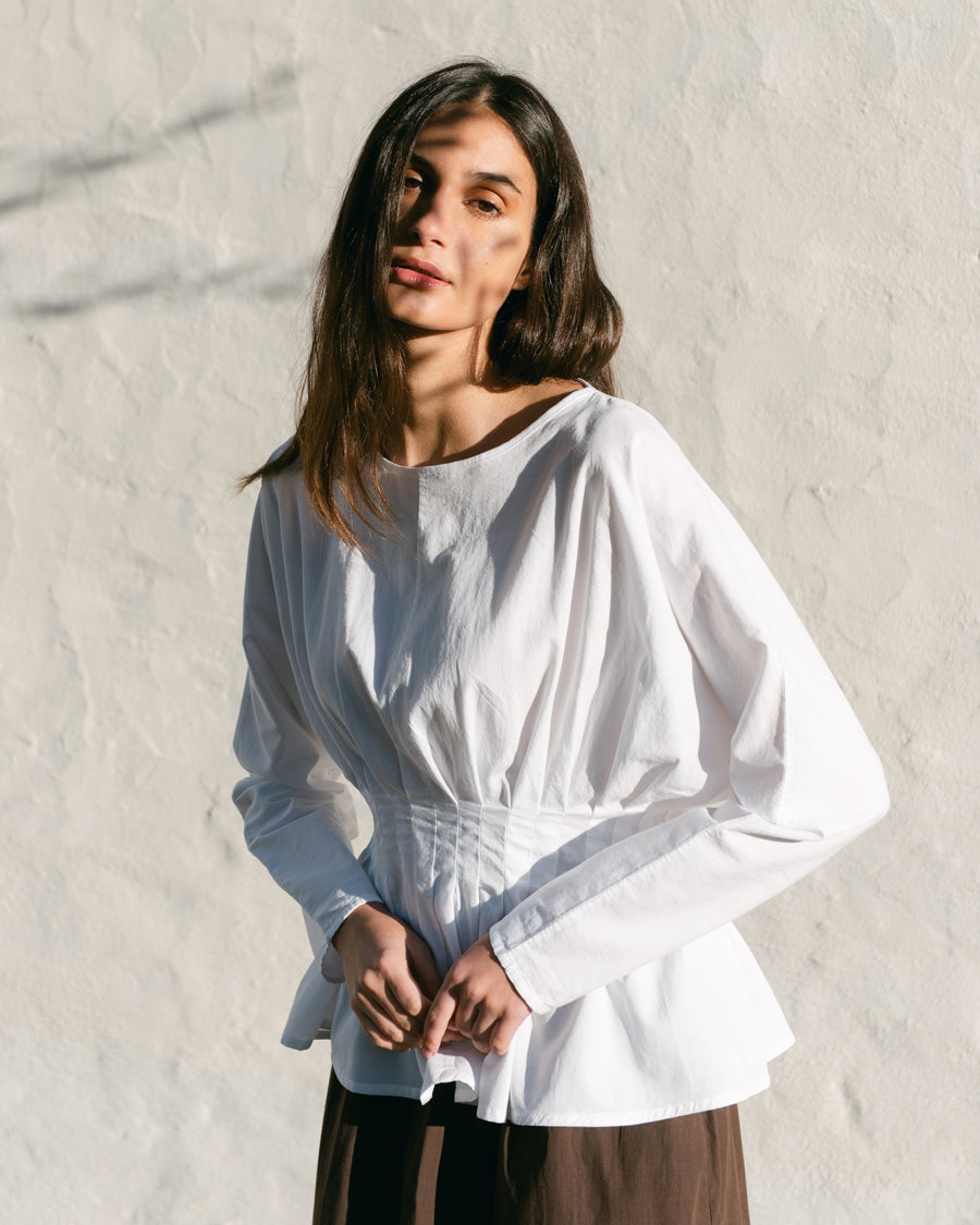 Raquel Organic Cotton & Tencel Top In White