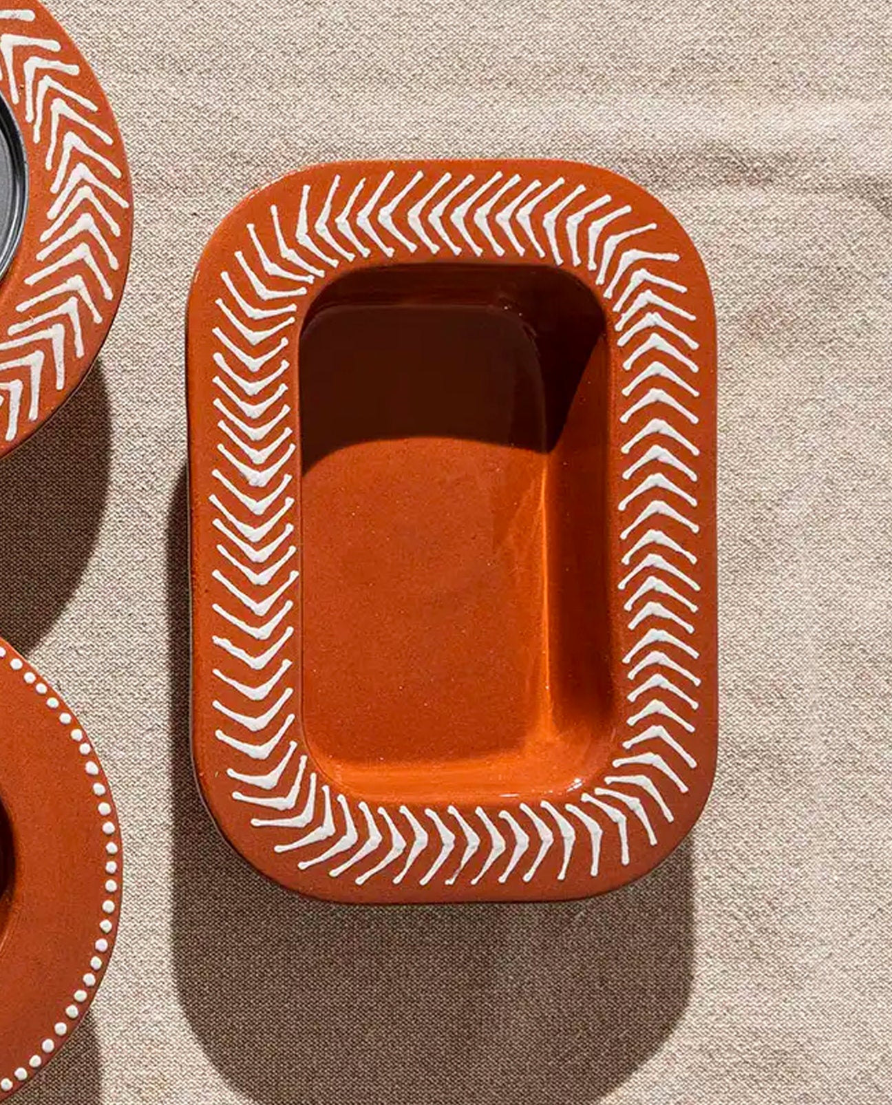 Vagos-Vicara Dish in Terracotta Stripe