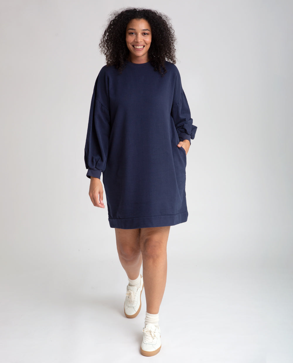 Abigail Organic Cotton Dress In Navy