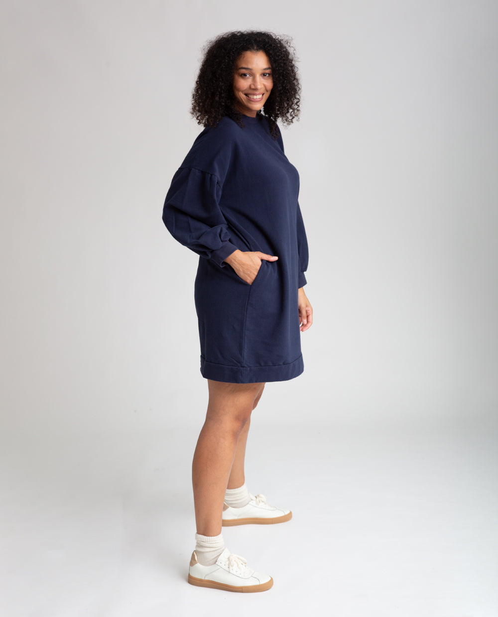 Abigail Organic Cotton Dress In Navy