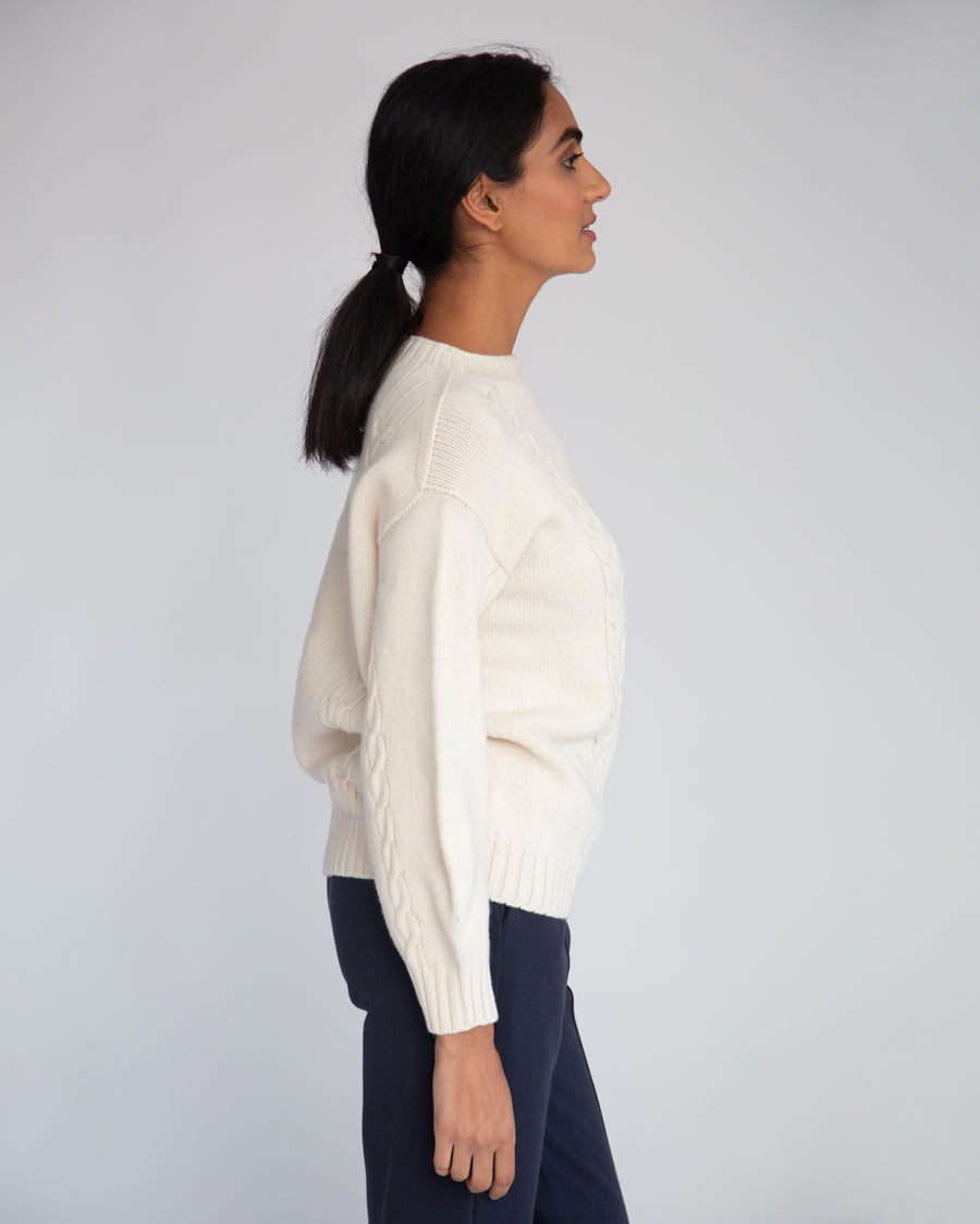 Aggie Lambswool Jumper In Chalk