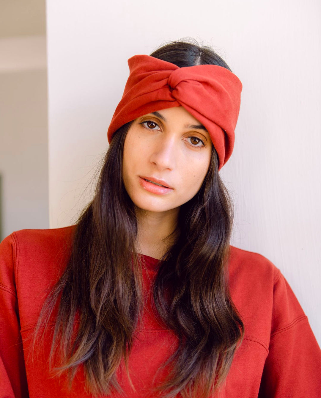 Anjalina Organic Cotton Headband In Rust