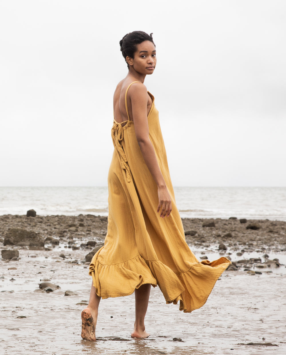 Belmira Organic Cotton Dress in Sun XS