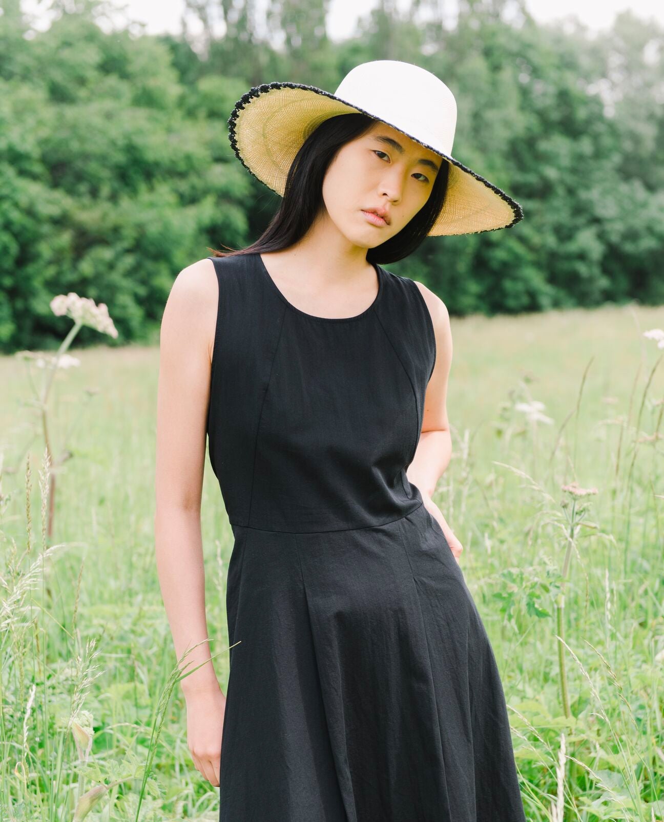 Circular Hat With Crochet Trim