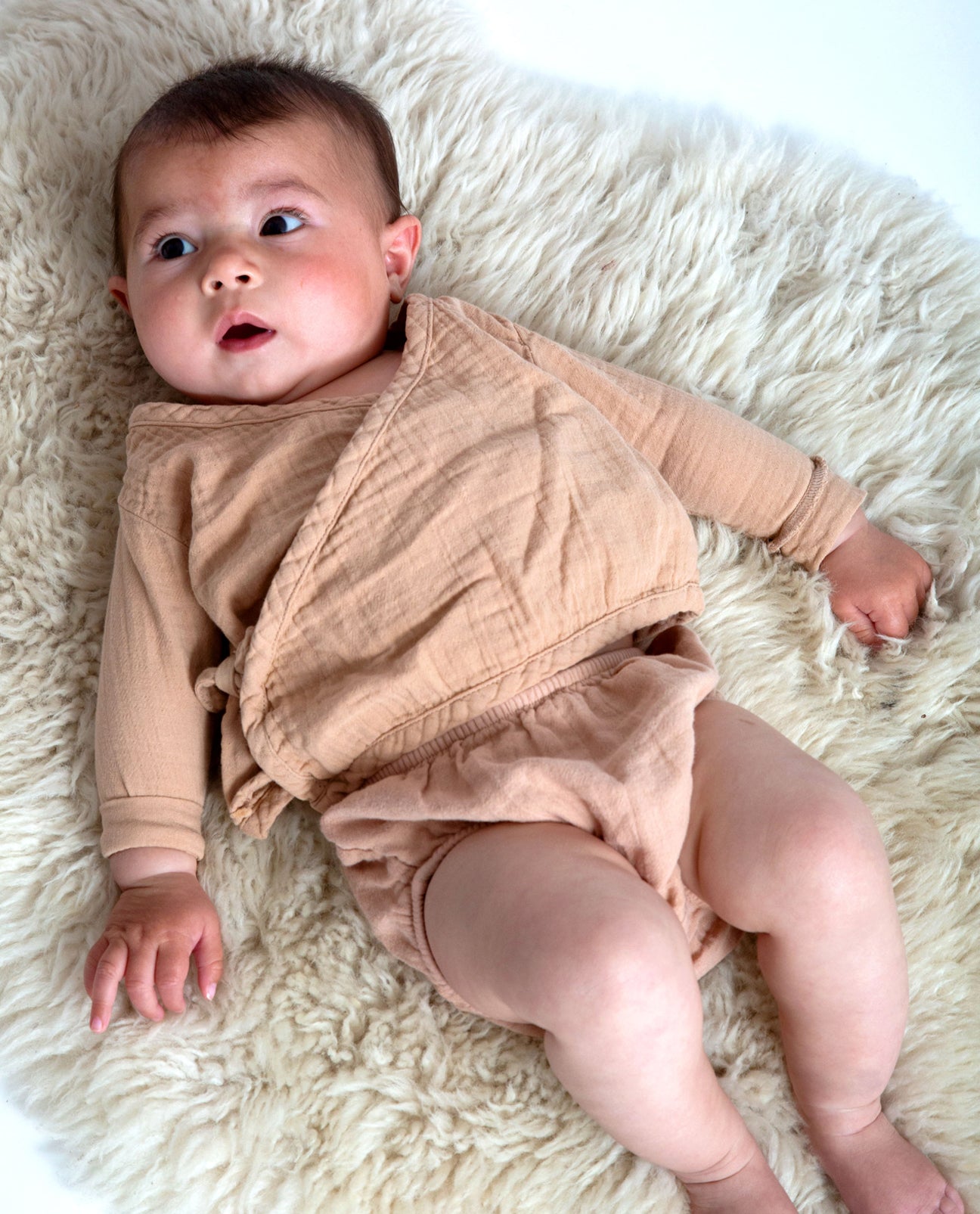 Jael Organic Cotton Baby Top In Brown