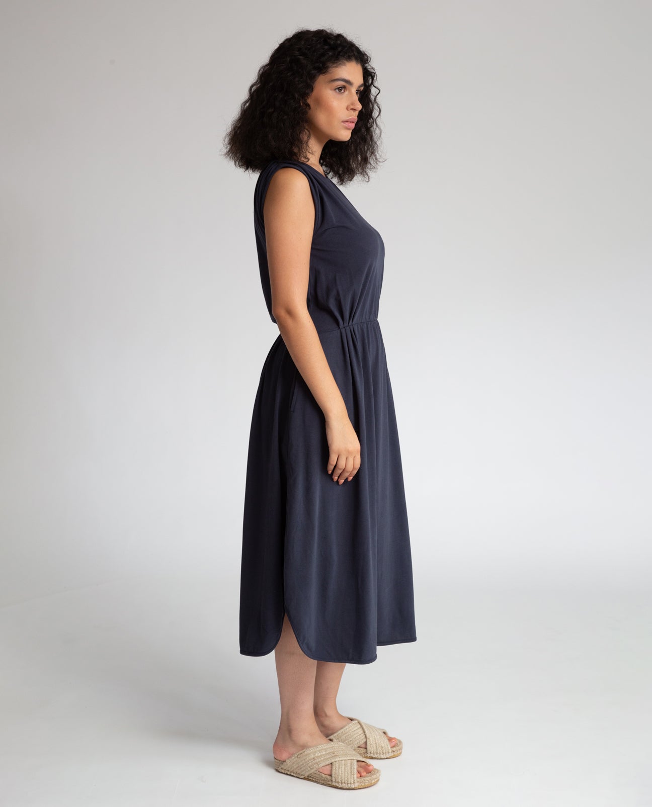 Mulberry Organic Cotton Dress In Navy