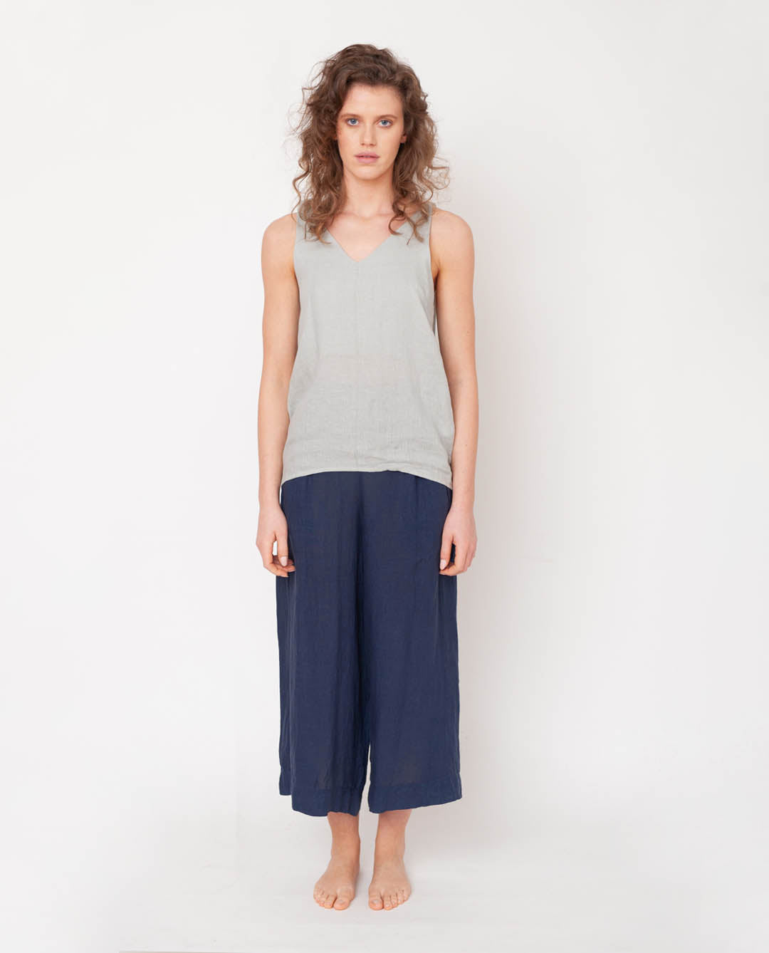 Nicole-May Linen Trouser In Midnight