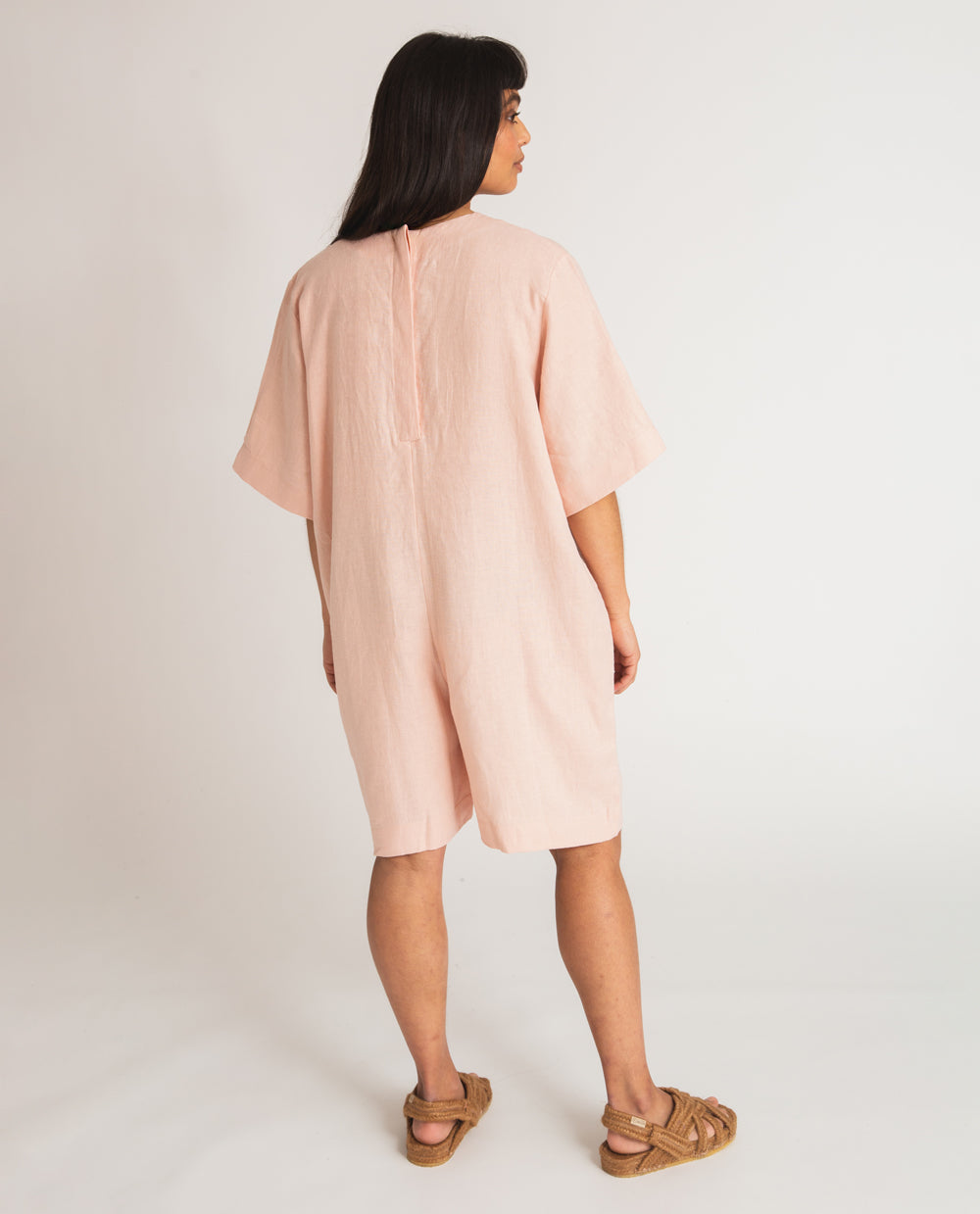 Nova Linen Jumpsuit In Rose